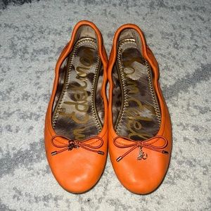 Sam Edelman orange leather flats 5.5M